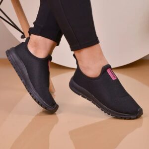 Tênis Meia Feminino Calce Fácil Botinha Ortopédico Esportivo Sneaker Slip On Casual confortável Academia